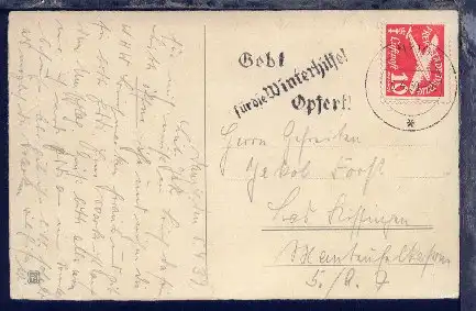 Flugpost 10 Pfg. auf Oster-Kte mit Stpl. 