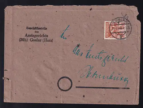 Arbeiter 24 Pfg. auf Brief des Amtsgericht Goslar ab Goslar  12.6.48, 