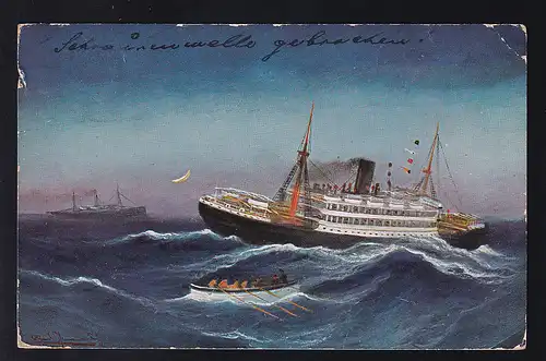 Dampfer, Künstlerkarte