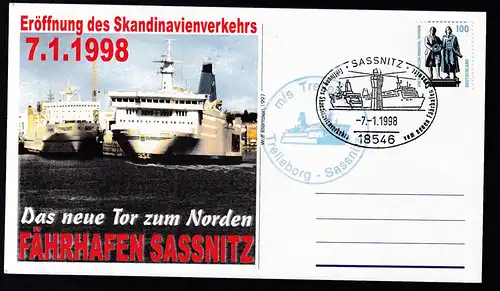 SASSNITZ 18546 Eröffnung des Skandinavienverkehrs vom neuen Fährhafen Sassnitz 