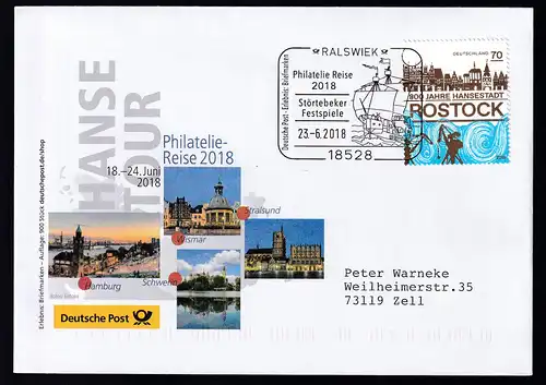 RALSWIEK 18528 Deutsche Post Erlebnis Briefmarken Philatelie Reise 2018 