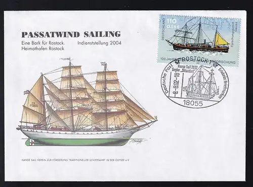 ROSTOCK 1 18055 Deutsche Post Erlebnis Briefmarken Hanse Sail 2002