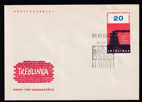 Mahn- und Gedenkstätte Treblinka auf FDC ohne Anschrift