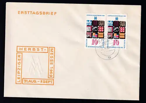 Leipziger Herbstmesse 1969 auf FDC mit Ortsstempelohne Anschrift