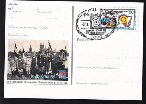 PHILATELIA'89 Köln mit Blanko-Sonderstempel