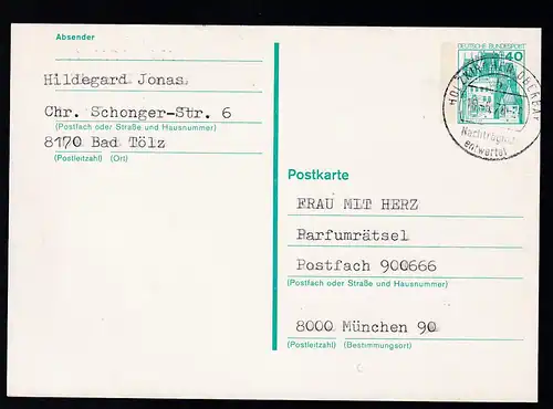 HOLZKIRCHEN, OBERBAY h nachträglich entwertet 16.5.78 auf Ganzsache nach München