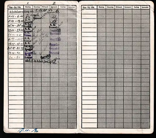 1948 Meldekarte des Arbeitsamt Bremen