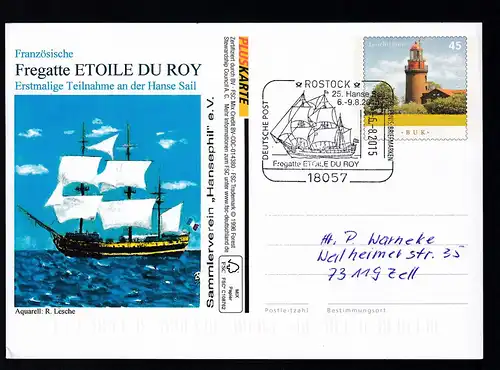 ROSTOCK 18057 DEUTSCHE POST ERLEBNIS BRIEFMARKEN 25. Hanse Sail 6.-9.8.2015 