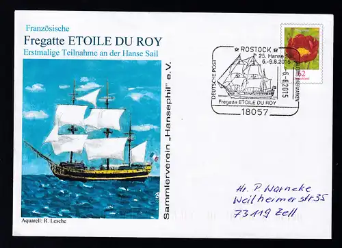 ROSTOCK 18057 DEUTSCHE POST ERLEBNIS BRIEFMARKEN 25. Hanse Sail 6.-9.8.2015 