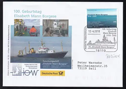 ROSTOCK 18119 Deutsche Post Erlebnis Briefmarken 100. Geburtstag Elisabeth Mann 