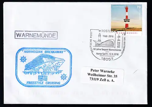 ROSTOCK 18057 DEUTSCHE POST ERLEBNIS BRIEFMARKEN 1968-2018 50 Jahre Teepott 