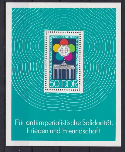  Weltfestspiele der Jugend und Studenten Berlin 1973, Block **