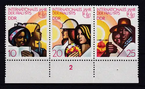Internationales Jahr der Frau, Zusammendruck Unterrandstück **