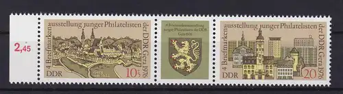 Briefmarkenausstellung junger Philatelisten der DDR, Zusammendruck Randstück **