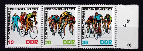 Internationale Radfernfahrt für den Frieden 1977, Zusammendruck Randstück **