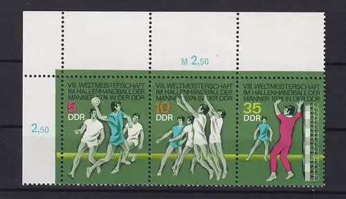 Hallenhandball-Weltmeisterschaft der Männer 1974, Zusammendruck Eckrandstück **
