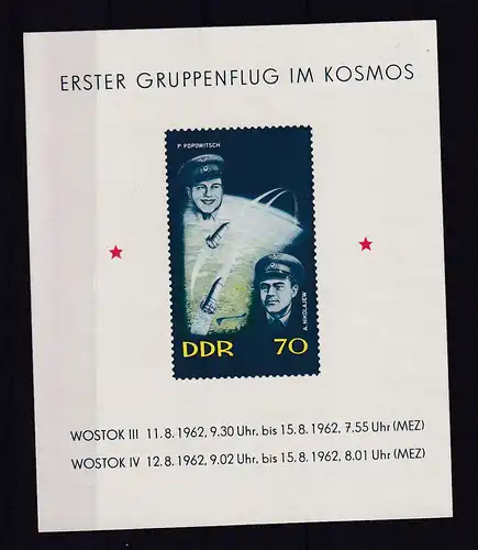 Erster Gruppenflug der Raumschiffe Wostok 3 und Wostok 4, Block **