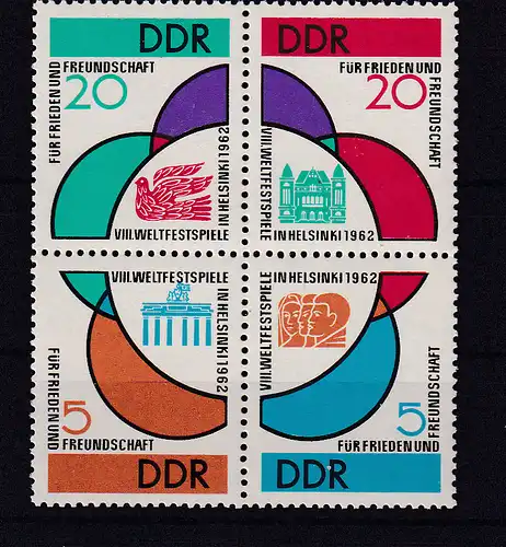 Weltfestspiele der Jugend und Studenten Helsinki 1962(I), Zusammendruck **