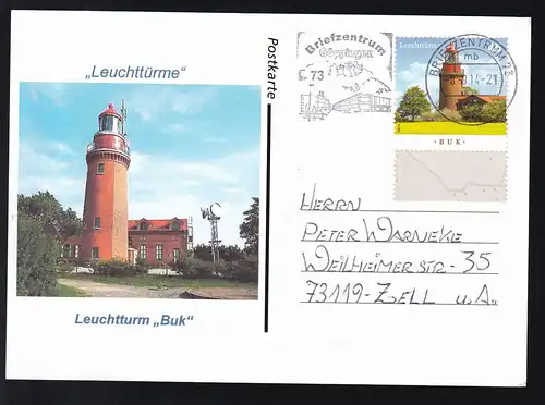 Leuchtturm BUK auf Sonderpostkarte