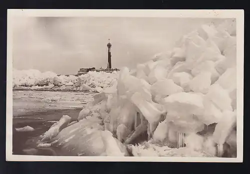 Ostseebad Warnemünde Packeis am Molenkopf Winter 1929