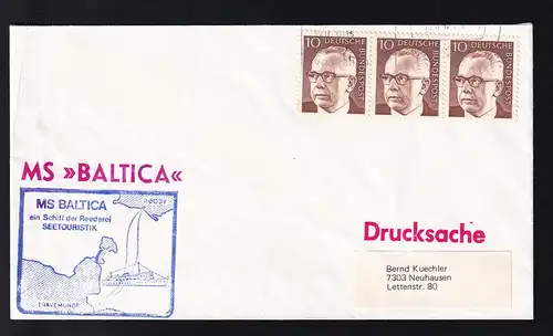 unlesbarer OSt. + Cachet MS Baltica auf Brief
