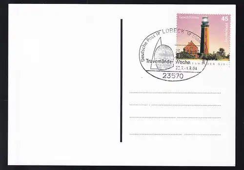 LÜBECK-TRAVEMÜNDE 23570  Deutsche Post Erlrbnis Briefmarken Travemünder Woche 