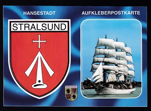 Hansestadt Stralsund Aufkleberpostkarte