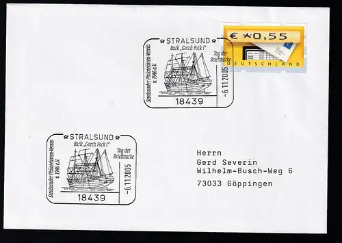 STRALSUND 18439 Bark "Gorch Fock" Tag der Briefmarke Stralsunder Philatelisten-