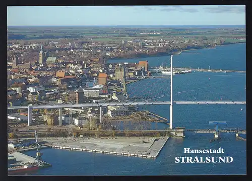 Hansestadt Stralsund Die neue Rügenbrücke und der alte Rügendamm