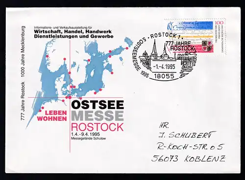 ROSTOCK 1 18055 777 JAHRE ROSTOCK 5. OSTSEEMESSE 1995 1.4.1995 
