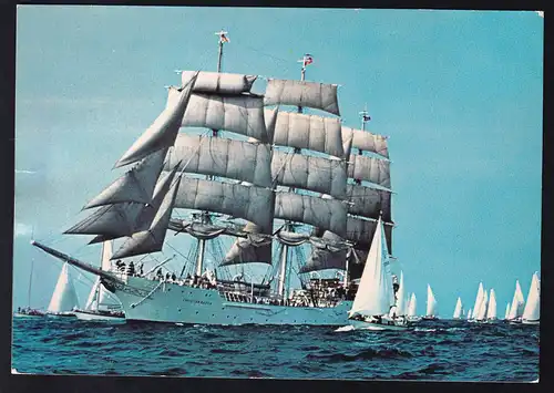Segelschiff "Christian Radich", Karte Abdruck von Büroklammer