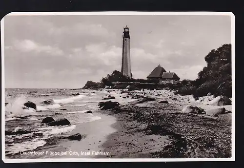 Insel Fehmarn Leuchtfeuer Flügge bei Orth, Karte 3 Ecken min. fehlend