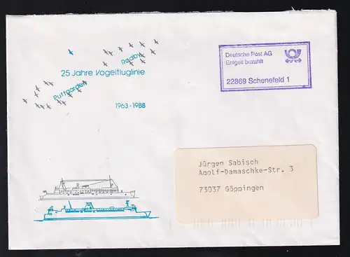 1988 Sonderumschlag 25 Jahre Vogelfluglinie