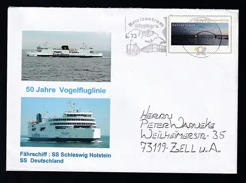 2013 Sonderganzsache 50 Jahre Vogelfluglinie mit BZ-Stempel