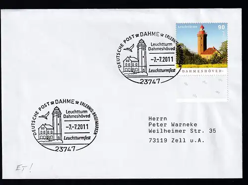 DAHME 23747 DEUTSCHE POST ERLEBNID BRIEFMARKEN Leuchtturm Dahmeshöved