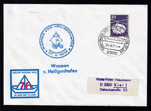 KIEL 1 2300 Kieler Woche 1976 Vom 19. bis 27. Juni 21.6.76 + Cachet 