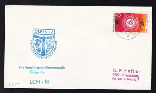 OSt. Kappeln, Schlei 4.5.74 + Cachet Marinestützpunktkommando Olpenitz auf Brief