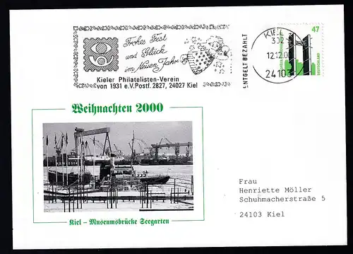 Kiel 2000 Info-Postkarte Nr. 155 des Kieler Philatelisten-Verein