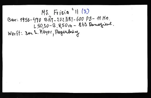 Foto-Karte MS "FRISIA II"
