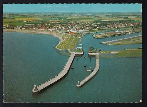 Nordseebad Büsum Hafeneinfahrt und Hafen Luftaufnahme