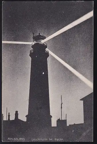 Helgoland Leuchtturm bei Nacht