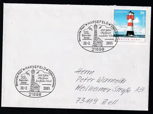 HARSEFELD 21698 Deutsche Post Erlebnis Briefmarken 22. Sammler-börse 100 Jahre