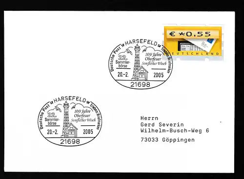 HARSEFELD 21698 Deutsche Post Erlebnis Briefmarken 22. Sammler-börse 100 Jahre