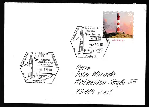 NEBEL 25946 Deutsche Post Erlebnis Briefmarken NEBEL Amrumer Leuchtturmtage 