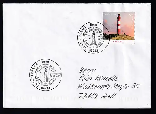 Leuchtturm Amrum auf FDC