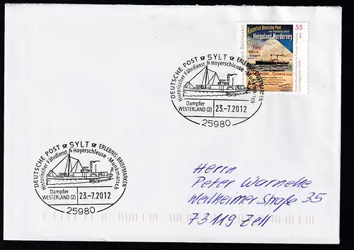 SYLT 25980 DEUTSCHE POST ERLEBNIS BRIEFMARKEN Historischer Fährdienst 