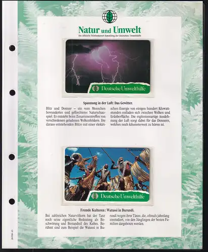2 Telefonkarten Deutsche Umwelthilfe mit Infoblatt: Das Gewitter-Watussi in 