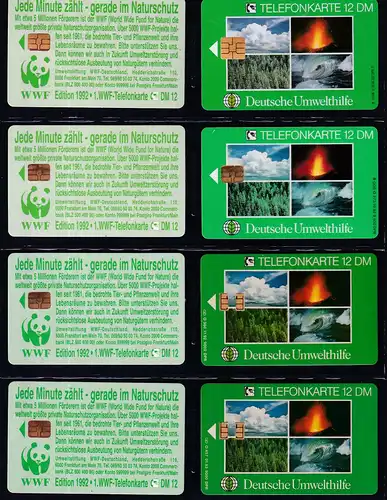 4 Telefonkarte Deutsche Umwelthilfe und 4 Telefonkarten WWF