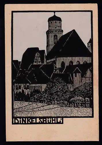 Dinkelsbühl, Holzschnitt-AK