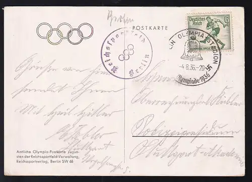 Berlin Reichssportfeld Olympia und Schwimmstadion, Amtliche Olympia-Postkarte